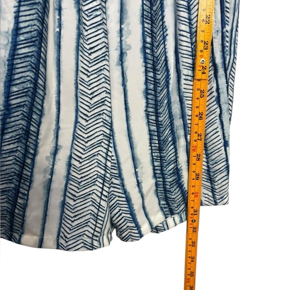 TYCHE Blue White Striped Belted Romper Size Medium - Picture 14 of 15